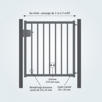 Portillon industriel Largeur 1m x H 1.5m galva plastifi?