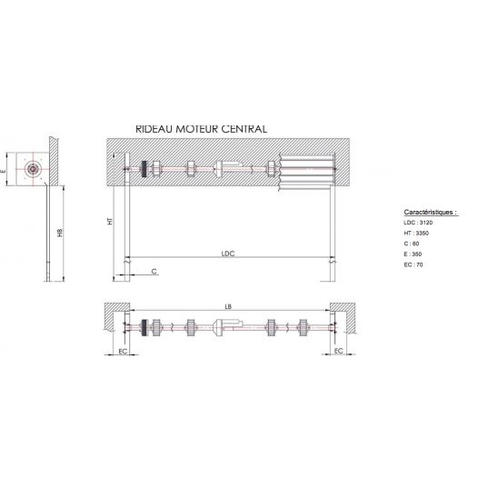 Rideau Métallique Galvanisé Motorisé   L3mxH3m