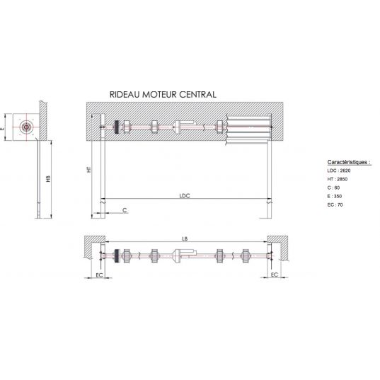 Rideau Métallique Galvanisé Motorisé   L2.5mxH2.5m