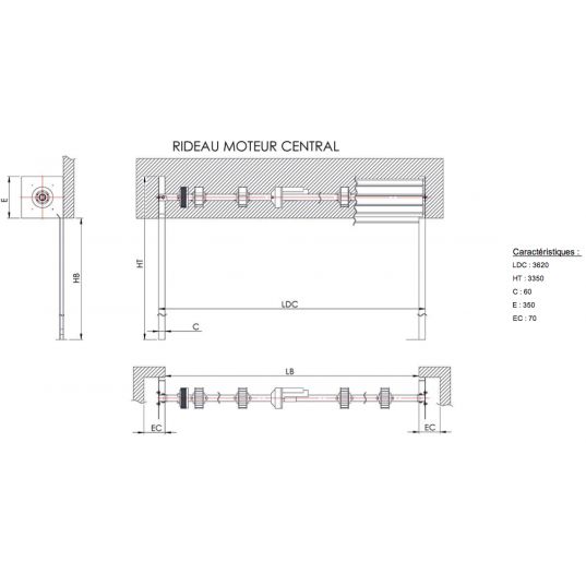 Rideau Métallique Galvanisé Motorisé   L3.5mxH3m