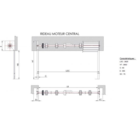 Rideau Métallique Galvanisé Motorisé   L3.5mxH3.5m
