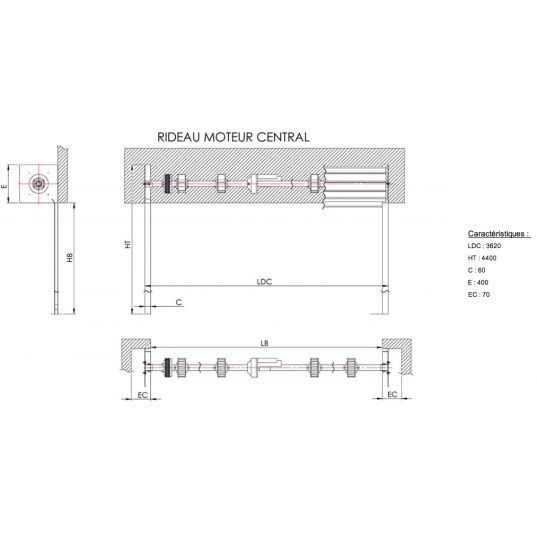 Rideau Métallique Galvanisé Motorisé   L3.5mxH4m