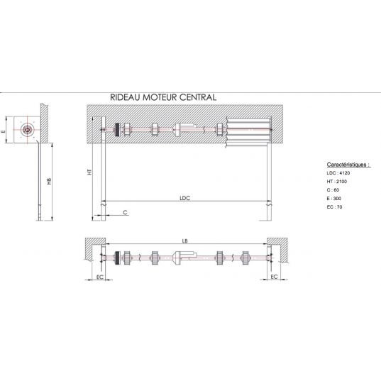 Rideau Métallique Galvanisé Motorisé   L4mxH1.8m