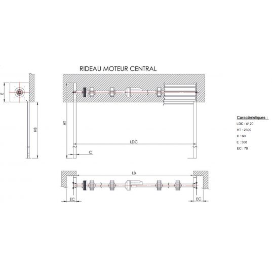 Rideau Métallique Galvanisé Motorisé  L4mxH2m