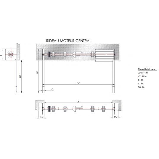 Rideau Métallique Galvanisé Motorisé   L4mxH2.5m