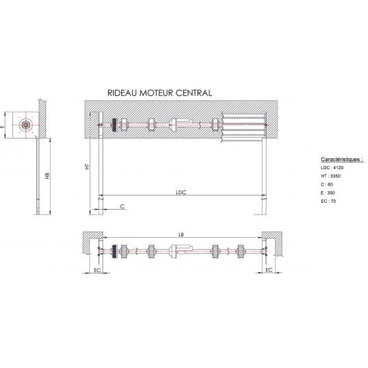 Rideau Métallique Galvanisé Motorisé  L4mxH3m