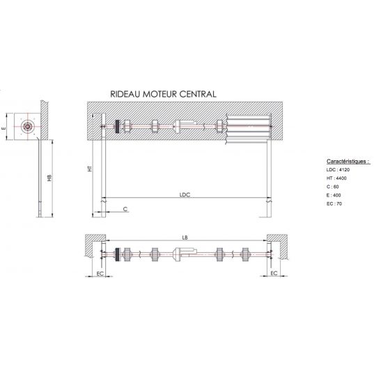 Rideau Métallique Galvanisé Motorisé L4mxH4m