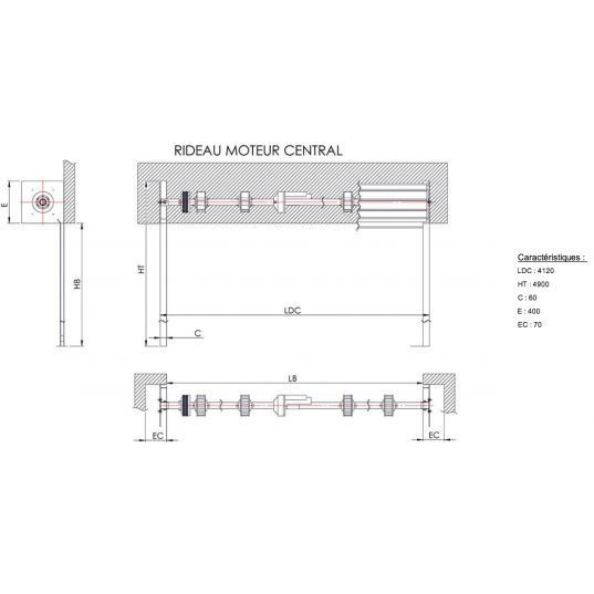 Rideau Métallique Galvanisé Motorisé   L4mxH4.5m