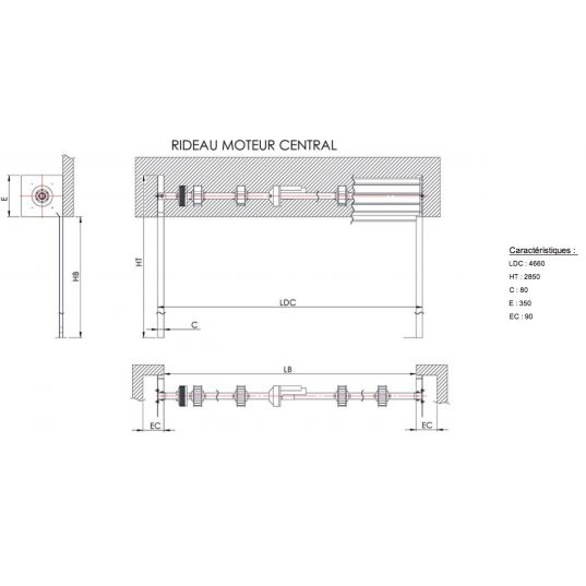 Rideau Métallique Galvanisé Motorisé   L4.5mxH2.5m