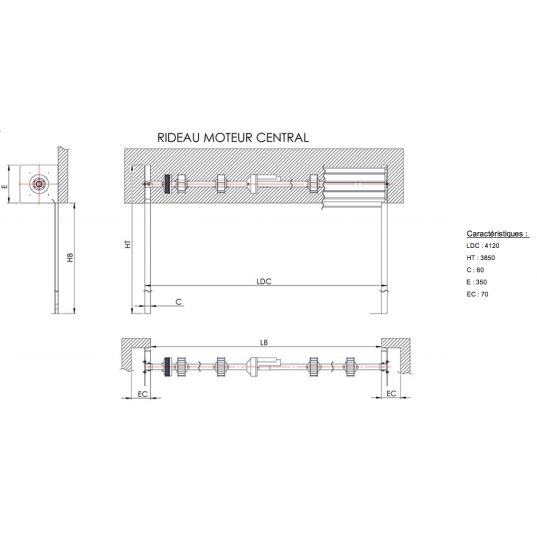 Rideau Métallique Galvanisé Motorisé   L4mxH3.5m