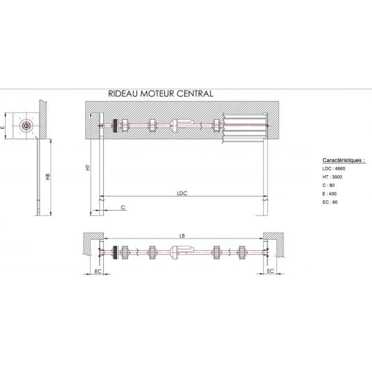 Rideau Métallique Galvanisé Motorisé L4.5mxH3.5m
