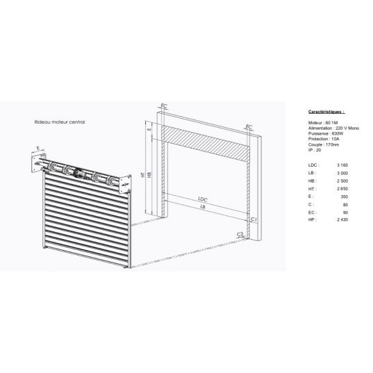 Rideau transparent L3mxH2.5m