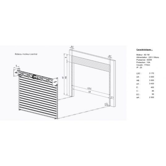 Rideau Métallique isolé L3mxH3m