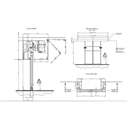 Porte coulissante Automatique 2 VANTAUX L2200xH2050