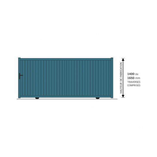 PORTAIL ALU COULISSANT 3Mx1.6M
