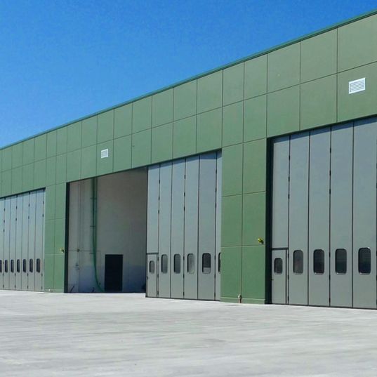 Porte sectionnelle industrielle coulissante LIBERTE Largeur 14000mmx Hauteur 4000mm