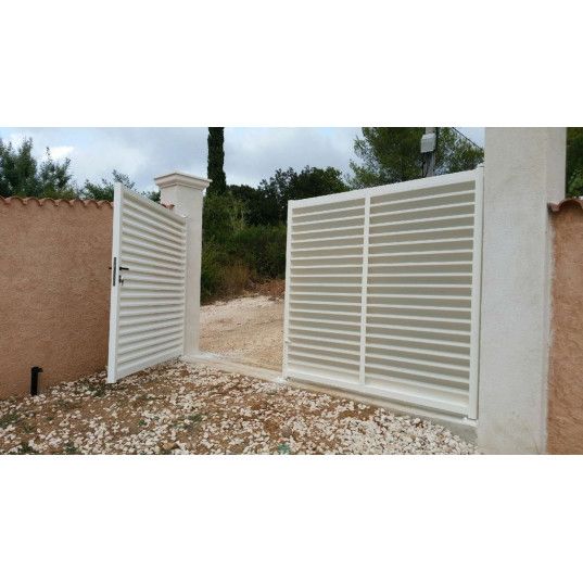 Portail Acier Battant CABERNET L3mxH1,70m Blanc RAL9010