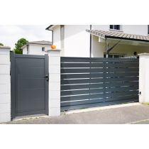 Portail Aluminium Coulissant RAL7016 L3,50mxH1,60m TOKYO