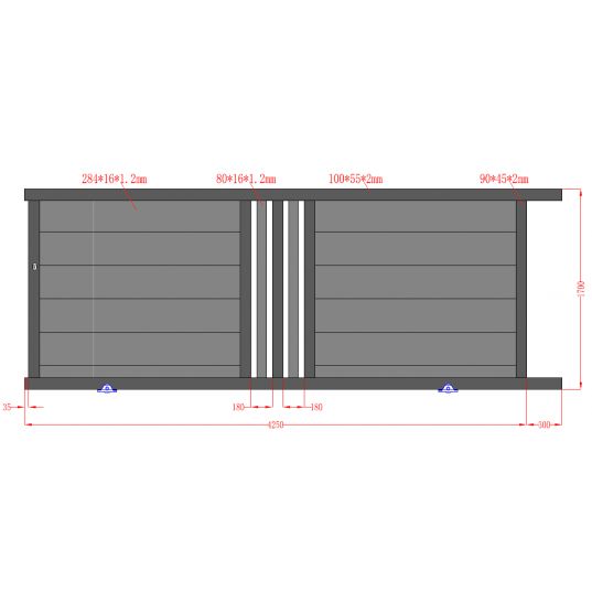 Portail Aluminium Coulissant MOSCOU RAL 7016 L4mxH1,70m motorisé Livré avec son Kit MotorisationNICE HOME FILO 400