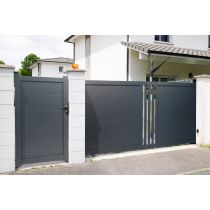 Portail Aluminium Coulissant RAL7016 L4mxH1,70m MOSCOU