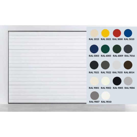 Porte Sectionnelle StandardLine Linteau 100mm rainuré STUCCO Couleur au choix L2250xH2000 4M