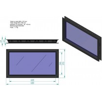 Hublot rectangulaire double parois SAN avec joint Dim ext 680 x 373 Pan. 40 à 45