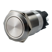 Bouton poussoir acier inox diam. 19 mm Contact NO+NC (V)