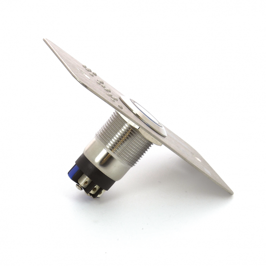 Bouton poussoir acier inox diam. 19 mm Contact NO+NC (V)