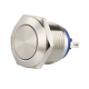 Bouton poussoir acier inox diam. 19 mm Contact NO+NC (V)