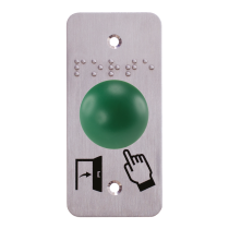 Bouton poussoir ergonomique dome vert Contact NO+NC Plaque 39,5 x 84,5 mm