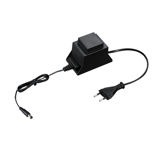 Transfo. bloc table 230V AC / 24V AC / 24VA (2A) Câble 1,5m avec fiche DC