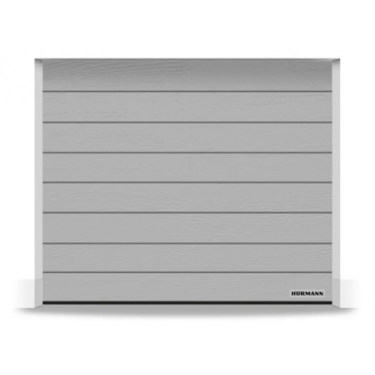 Porte Sectionnelle Hormann Renomatic Motorisée L5000 H2125 Woodgrain RAL 9006 Aluminium Blanc