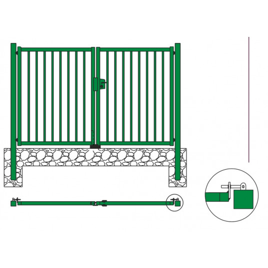 PORTAIL BATTANT INDUSTRIEL L3m X H1.5m