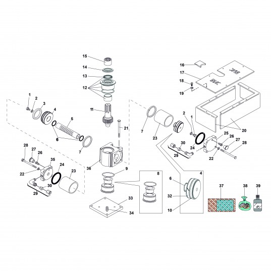 750 / verin hydraulique pour caisson autoportant ouverture 100° (apres 2003)