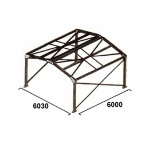 Bâtiment Métallique Double Pente 36m² de 6 mètres par 6 mètres
