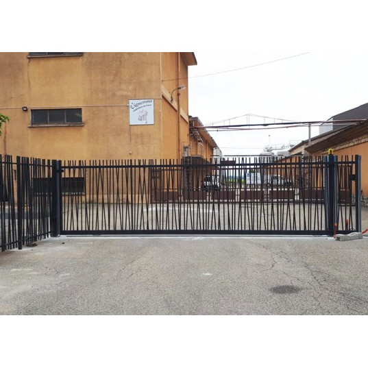 Portail Industriel Coulissant Galvanisé Plastifié L10000 H1750 Bambou Manuel Bambou