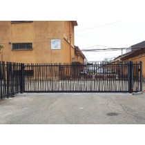 Portail Industriel Coulissant Galvanisé Plastifié L11000 H2500 Bambou Manuel Bambou