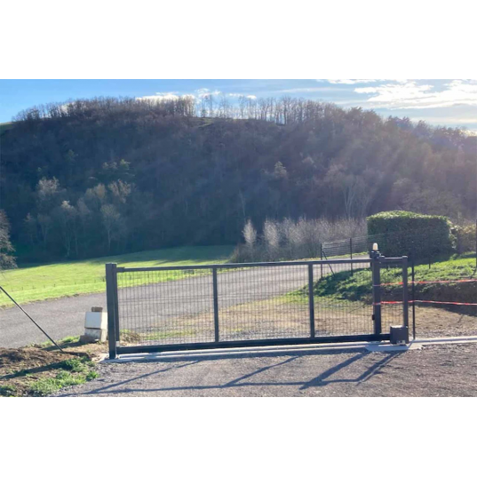 Portail Industriel Coulissant Galvanisé Plastifié L8000 H1750 ÉCO120 Manuel Grillagé