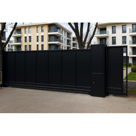 Portail Industriel Coulissant Galvanisé Plastifié L3000 H2500 ALCATRAZ120 Manuel Plein Tout Tôlé