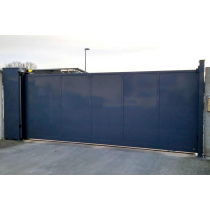 Portail Industriel Coulissant Galvanisé Plastifié L6000 H2250 ALCATRAZ120 Manuel Plein Tout Tôlé