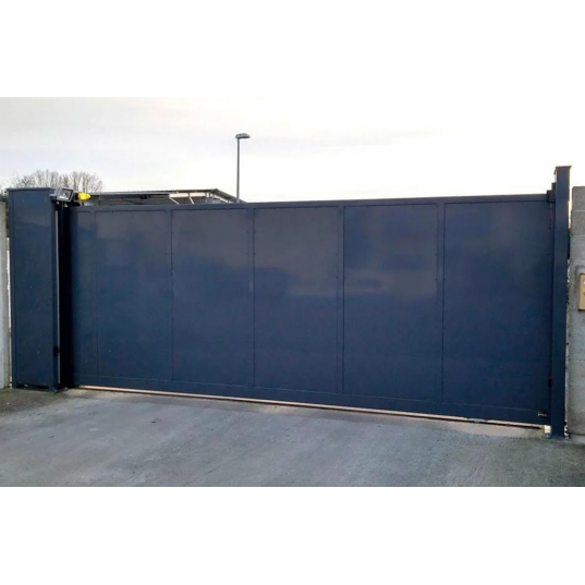 Portail Industriel Coulissant Galvanisé Plastifié L8000 H2500 ALCATRAZ160 Manuel Plein Tout Tôlé