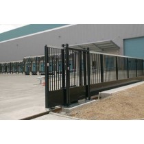 Portail Industriel Coulissant Galvanisé Plastifié L8000 H2500 ALCATRAZ160 Manuel Soubassement tôlé