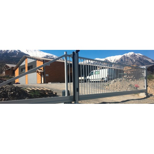 Portail Industriel Autoportant Galvanisé Plastifié L7000 H2500 ARES120 Manuel Barreaudé