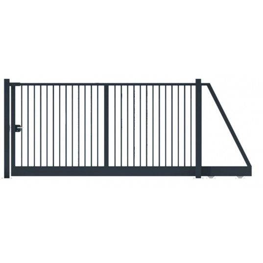 Portail Industriel Autoportant Galvanisé Plastifié L11000 H2000 ARES45L Série Lourde Manuel Barreaudé