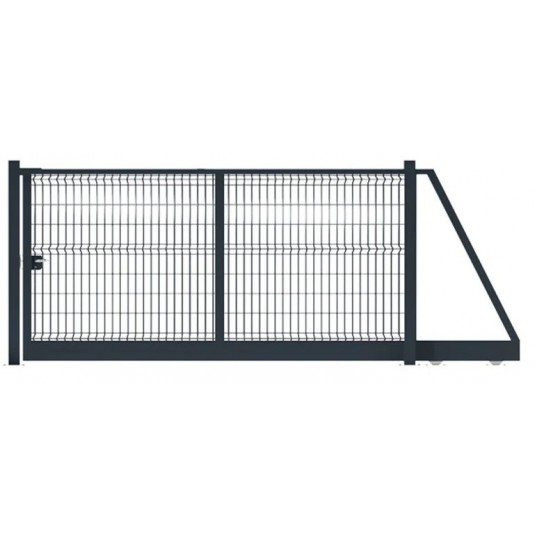 Portail Industriel Autoportant Galvanisé Plastifié L6000 H1750 ARES45M Manuel Grillagé