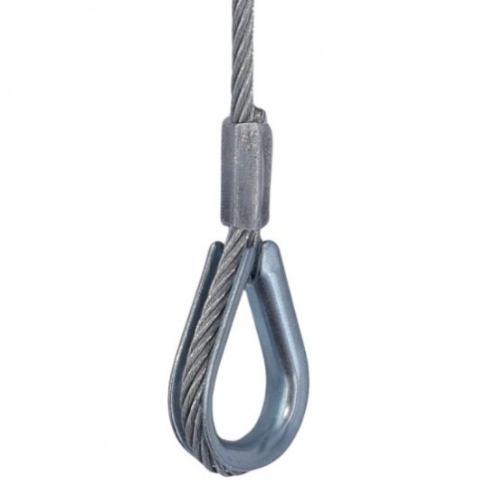 Paire De Câble De Traction Pour Porte Sectionnelle ?3mm L6000 Boucle Cosse