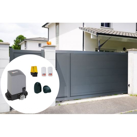 Portail Aluminium Coulissant OSLO RAL 7016 L3mxH1,70m motorisé Livré avec son Kit Motorisation KSL 500 PRO IOW