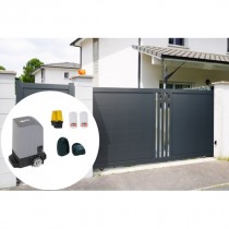 Portail Aluminium Coulissant MOSCOU RAL 7016 L4mxH1,70m motorisé Livré avec son Kit Motorisation KSL 500 PRO IOW