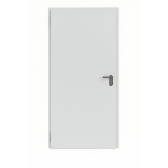 Porte Métallique Industrielle Coupe Feu 1H L800 H2150 RAL7035 En Applique