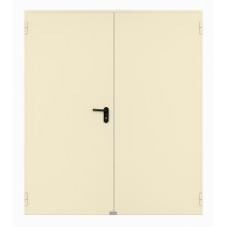 Porte Métallique Industrielle Coupe Feu 2H Double L1038+1037 H2065 RAL1013 En Applique